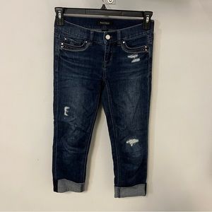 White House Black Market denim jeans noir size 00s dark wash GUC cropped ankle